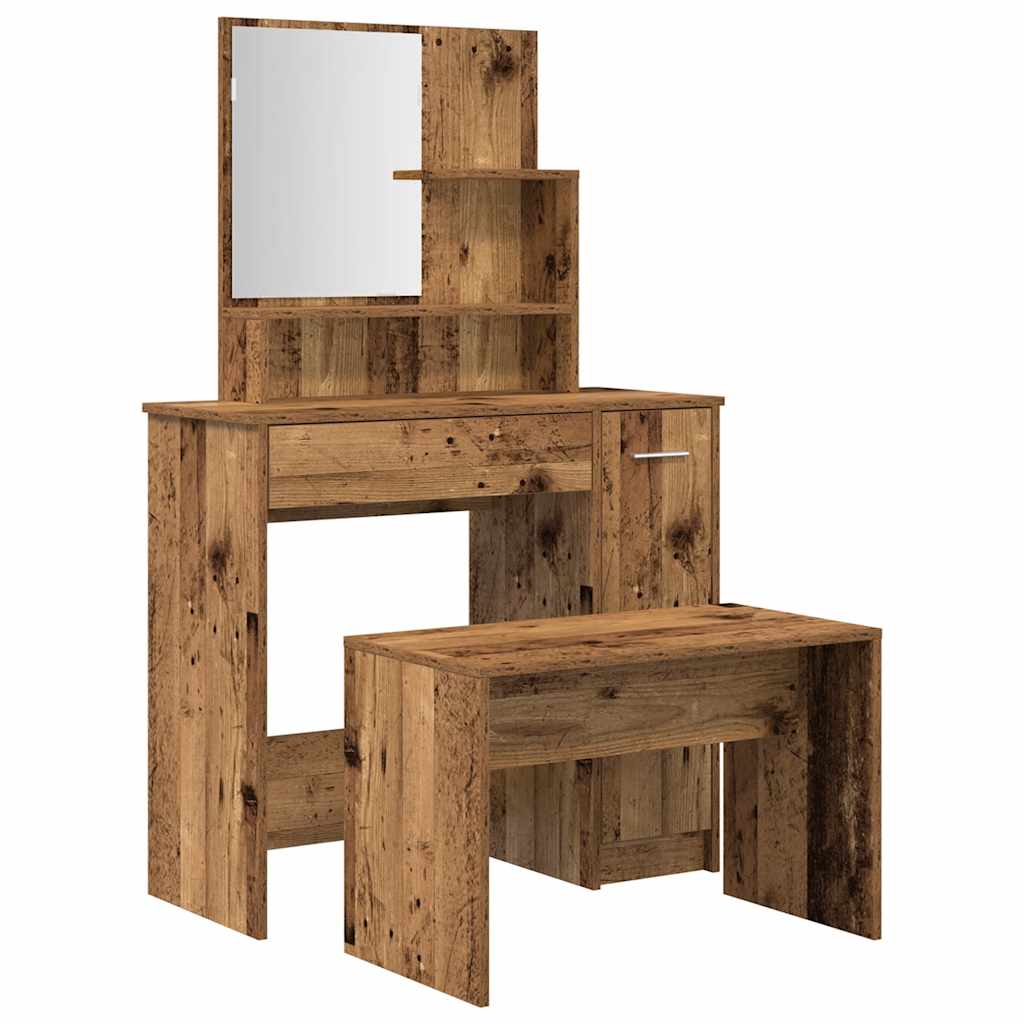 Schminktisch-Set Weiß 86,5x35x136 cm