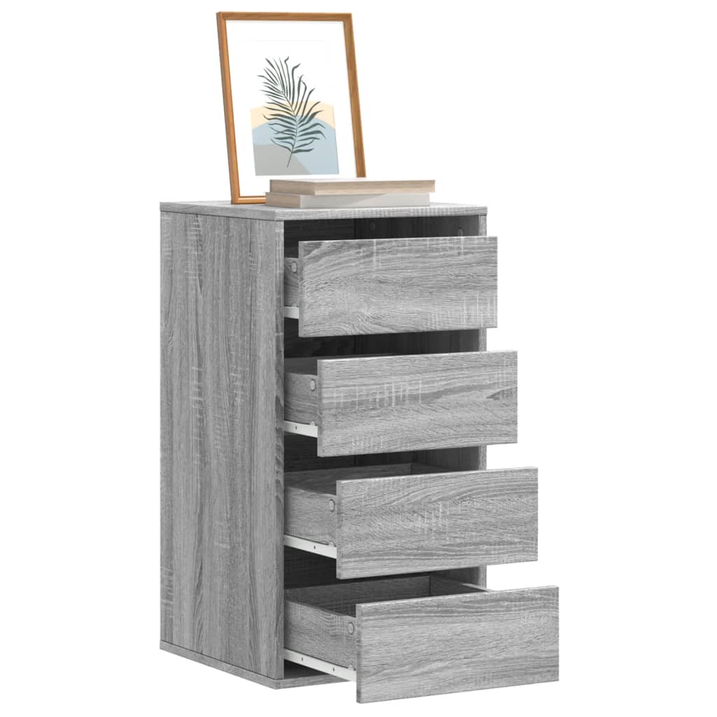 Schubladenschrank Schwarz Eichen-Optik 41 x 40 x 58 cm