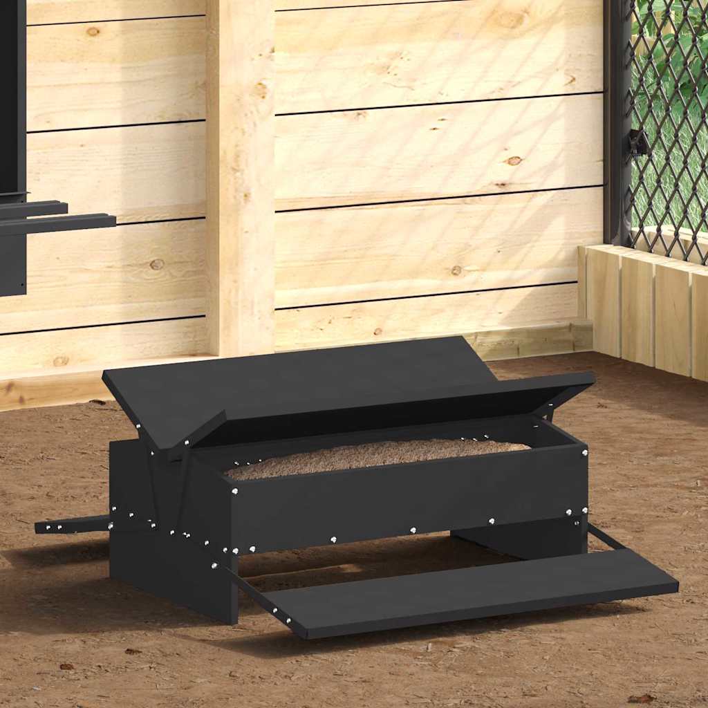 Hühnertretfeeder Schwarz 48,5 x 39,5 x 19 cm