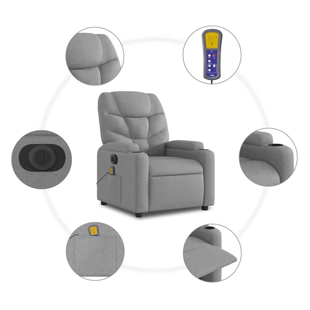 Relaxsessel Elektrisch Dunkelgrau Stoff