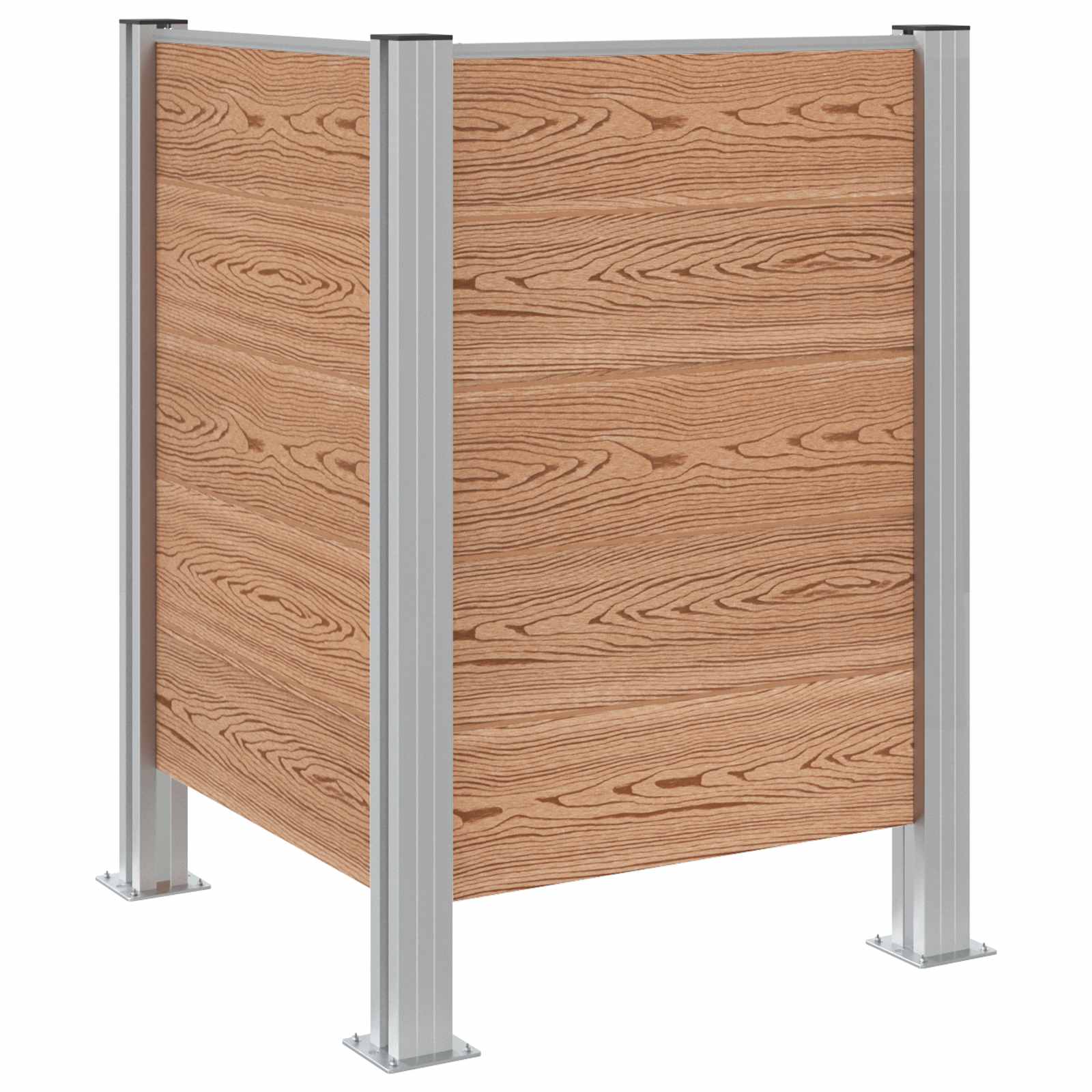 Mülltonnenzaun Braun 161 x 85 x 115 cm Aluminium und WPC
