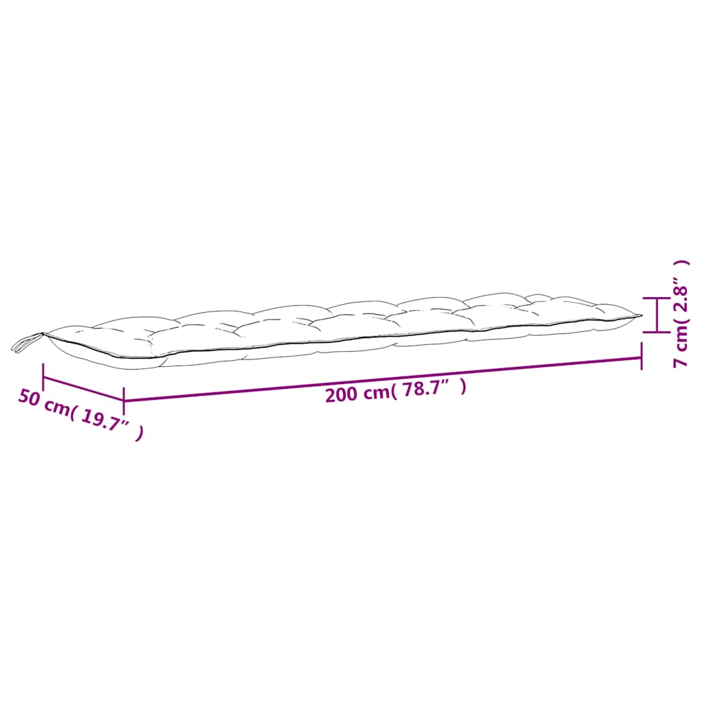 Gartenbank-Auflage Anthrazit 100x(50+50)x7 cm Oxford-Gewebe