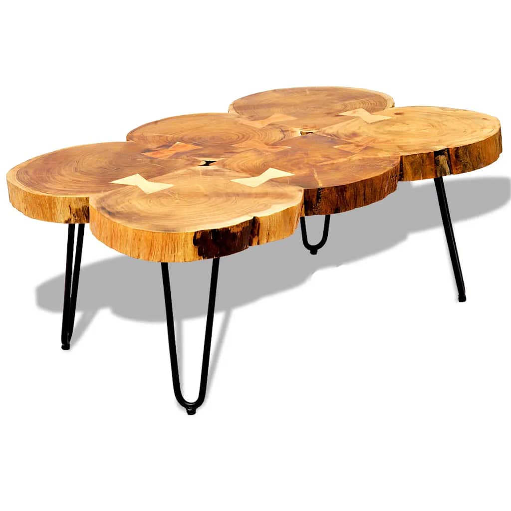 Couchtisch 36 cm 4 Stämme Massivholz Akazie