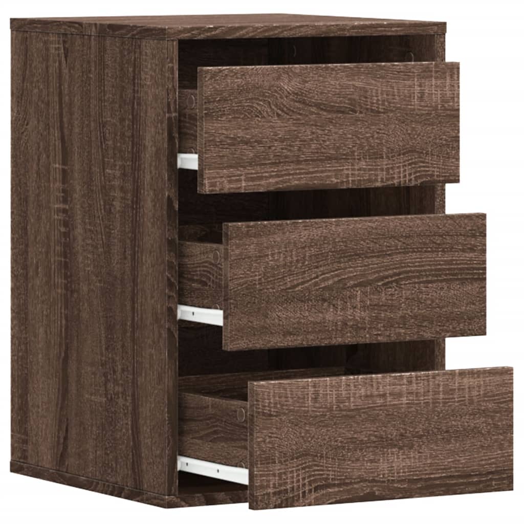 Schubladenschrank Schwarz Eichen-Optik 41 x 40 x 58 cm