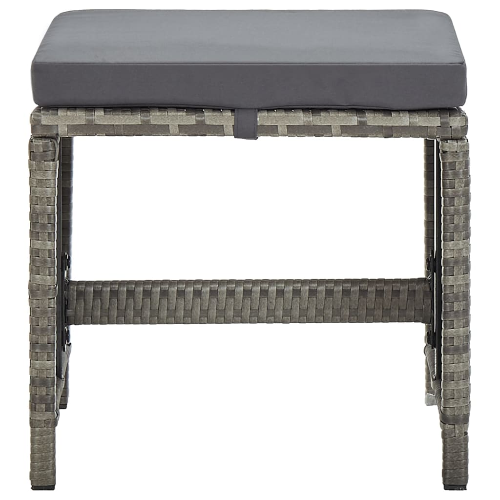 Gartenhocker 4 Stk. mit Sitzkissen Poly Rattan Schwarz