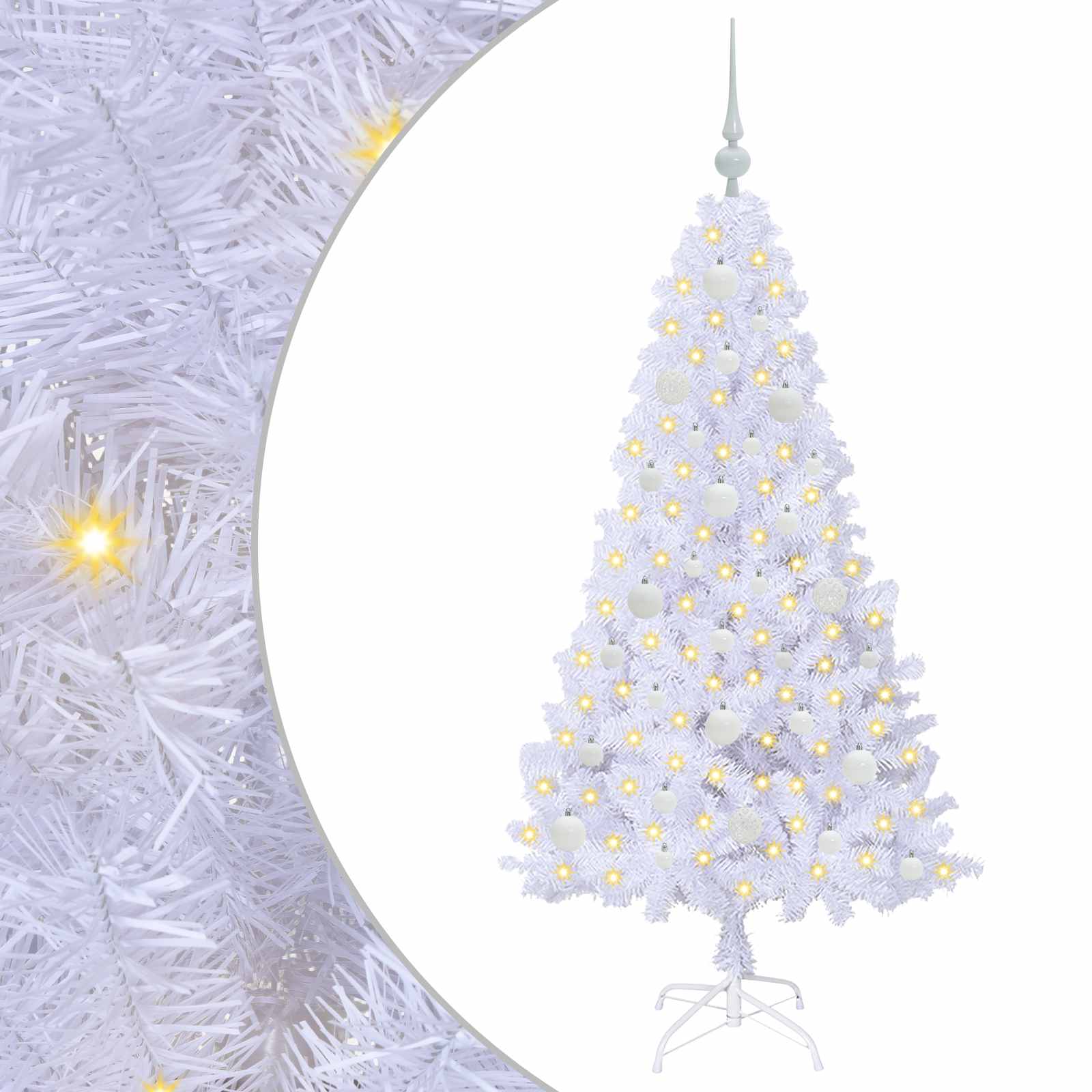 Künstlicher Weihnachtsbaum Weiß 120 cm PVC und Stahl