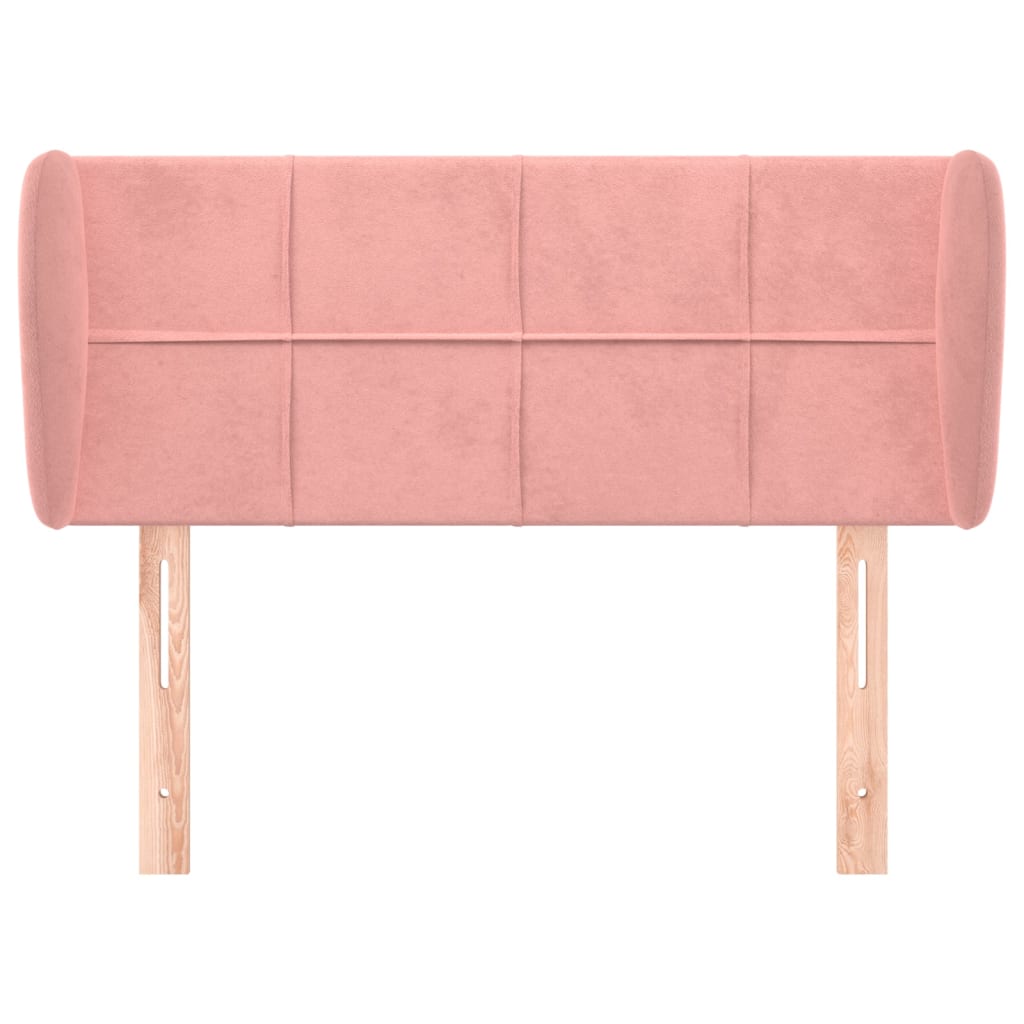 Kopfteil mit Ohren Dunkelblau 93x23x78/88 cm Samt
