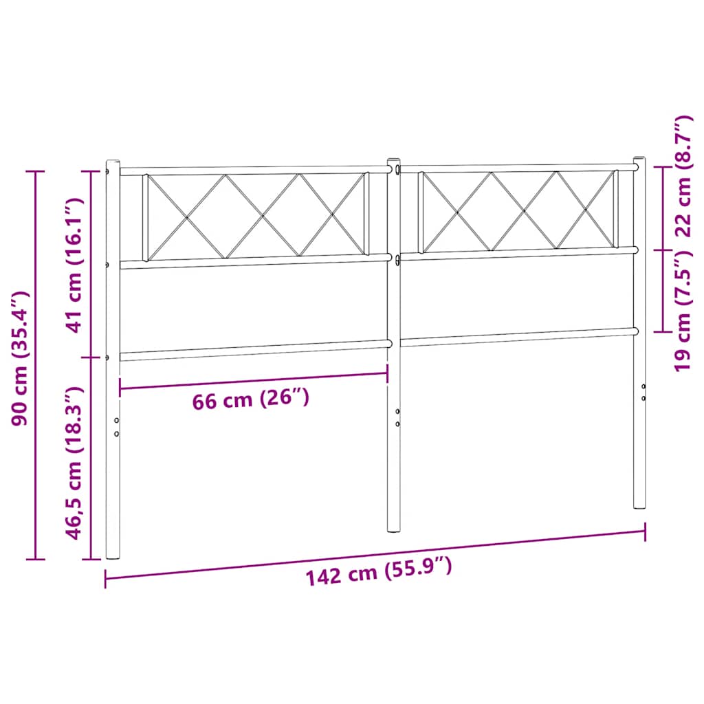 Ersatz-Kopfteil Metall Schwarz 100 cm