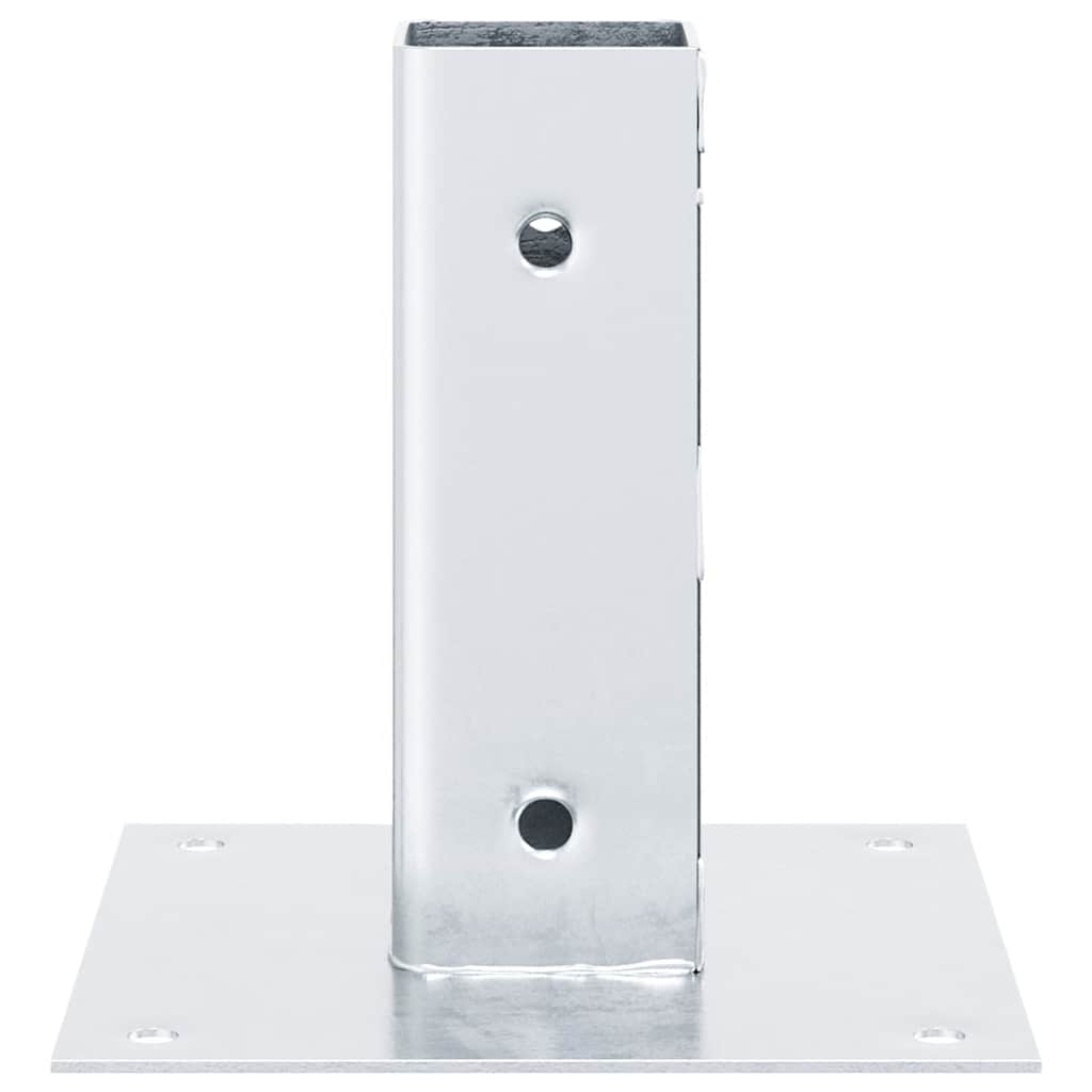 Pfostenträger Quadratisch 4Stk. Silber 46x46mm Verzinkter Stahl
