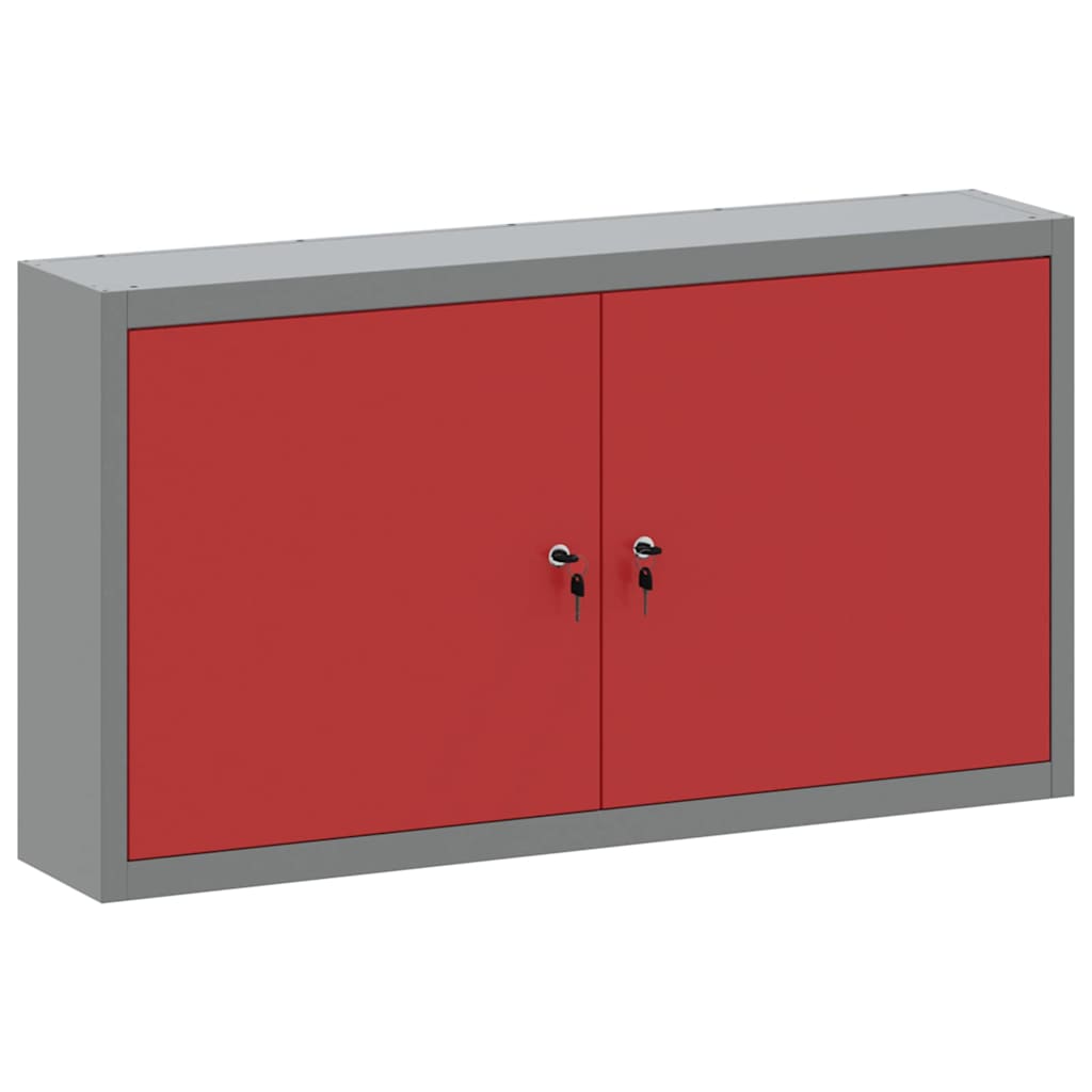 Werkzeugschrank mit Regal Schwarz und Grau 55 x 55 x 55 cm