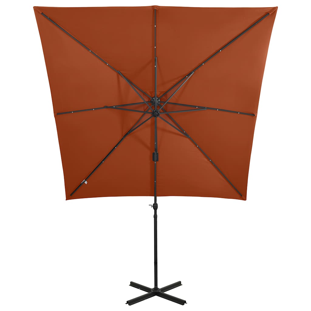 Ampelschirm mit LED-Beleuchtung 250 cm Anthrazit
