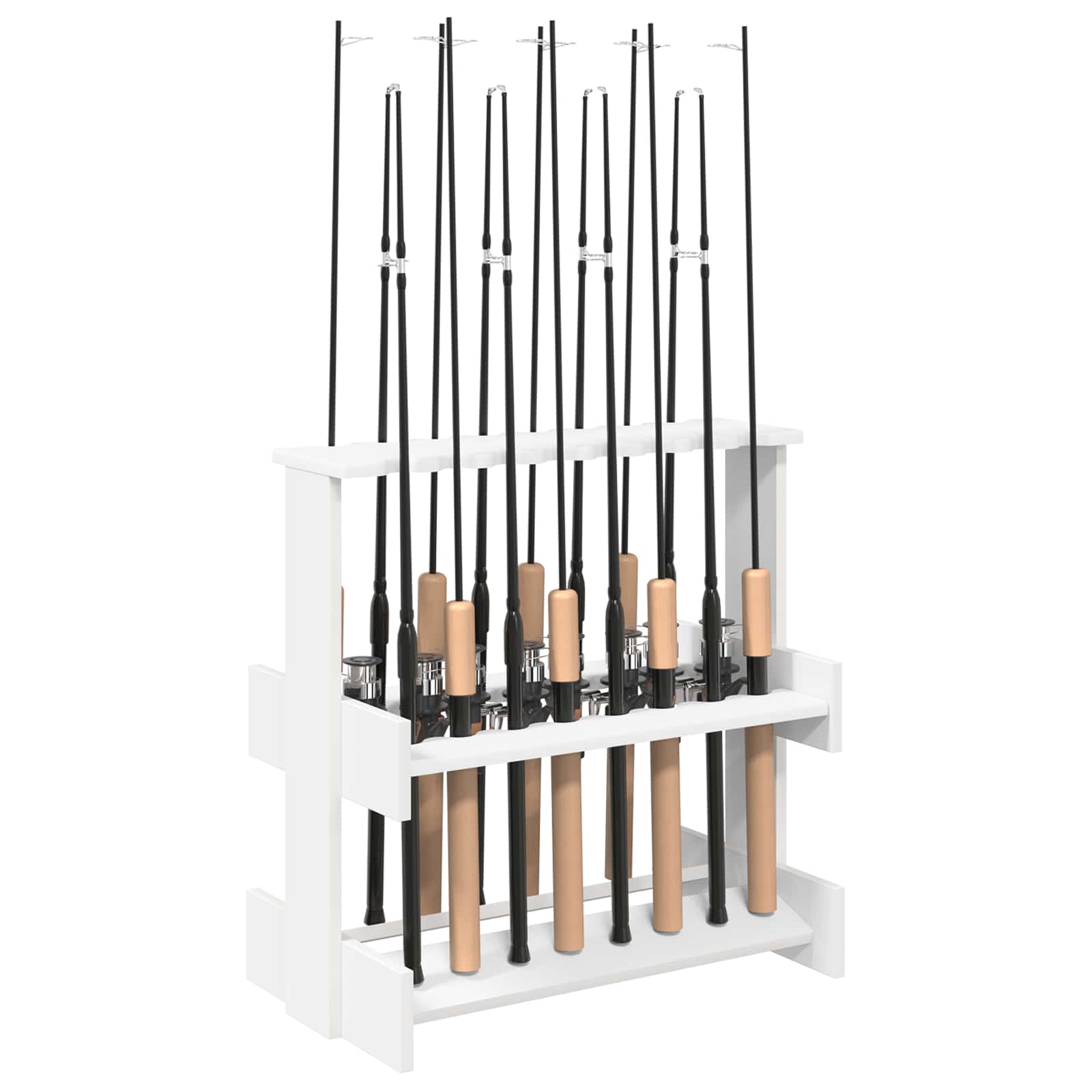 Billardqueue-Ständer Holzwerkstoff 60 x 35 x 60 cm Weiß