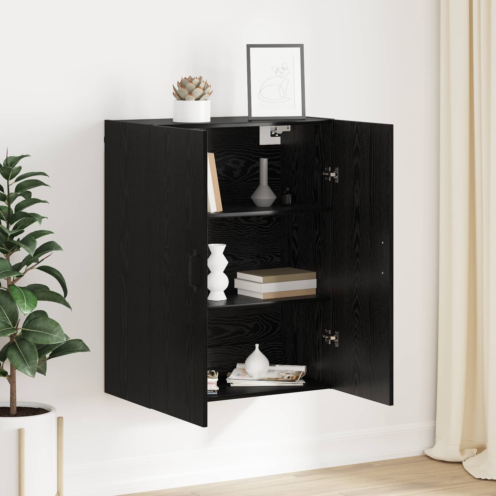 Hängeschrank Weiß 69,5x34x90 cm Holzwerkstoff