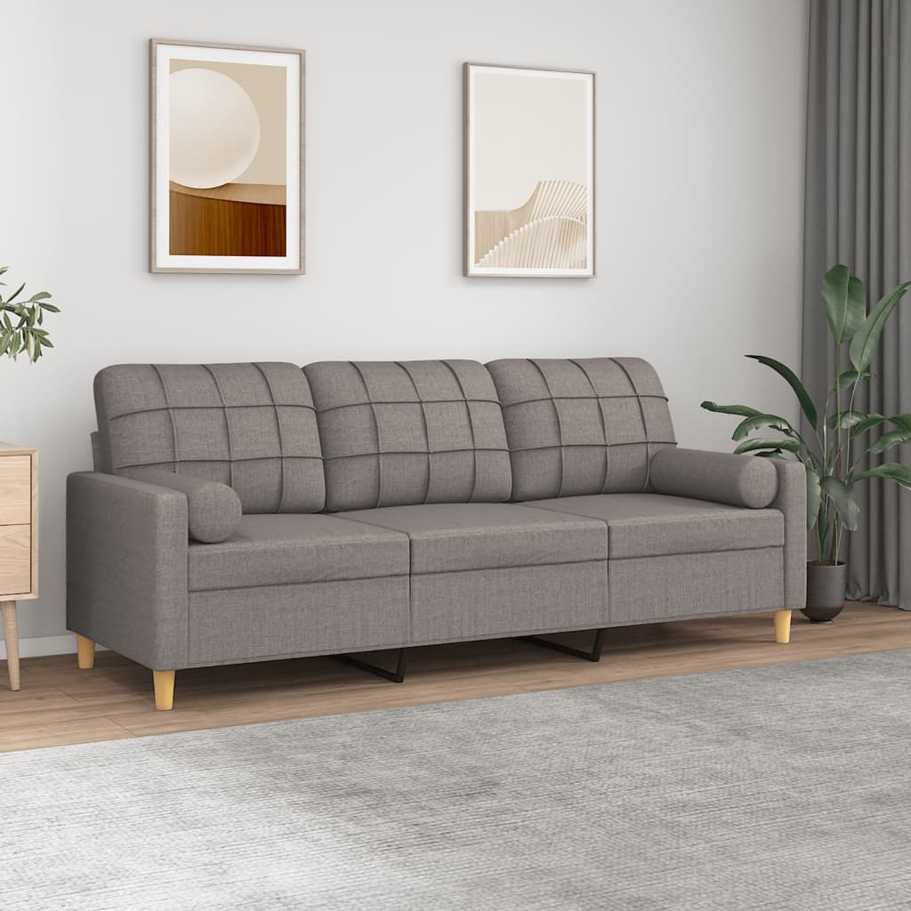 2-Sitzer-Sofa mit Zierkissen Braun 120 cm Stoff