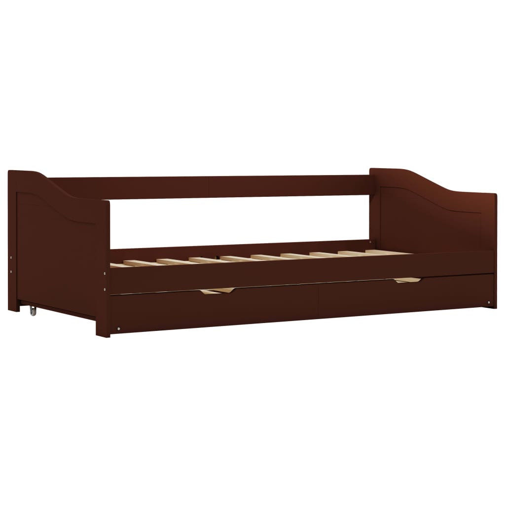 Ausziehsofa Bettgestell Weiß Kiefernholz 90×200 cm