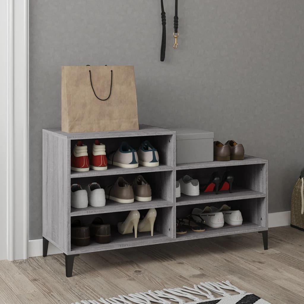 Schuhregal Weiß 102x36x60 cm Holzwerkstoff