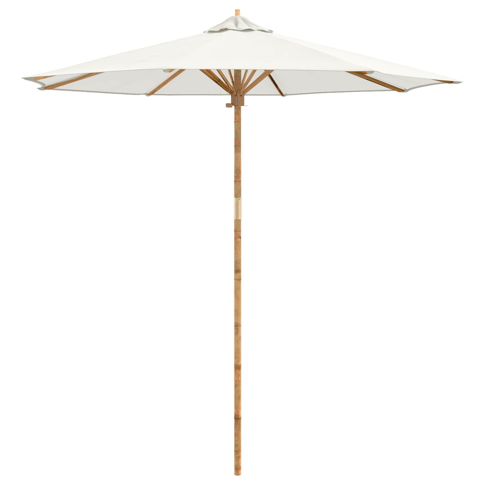 Garten-Sonnenschirm Cremeweiß Ø 150 x 210 cm Bambus