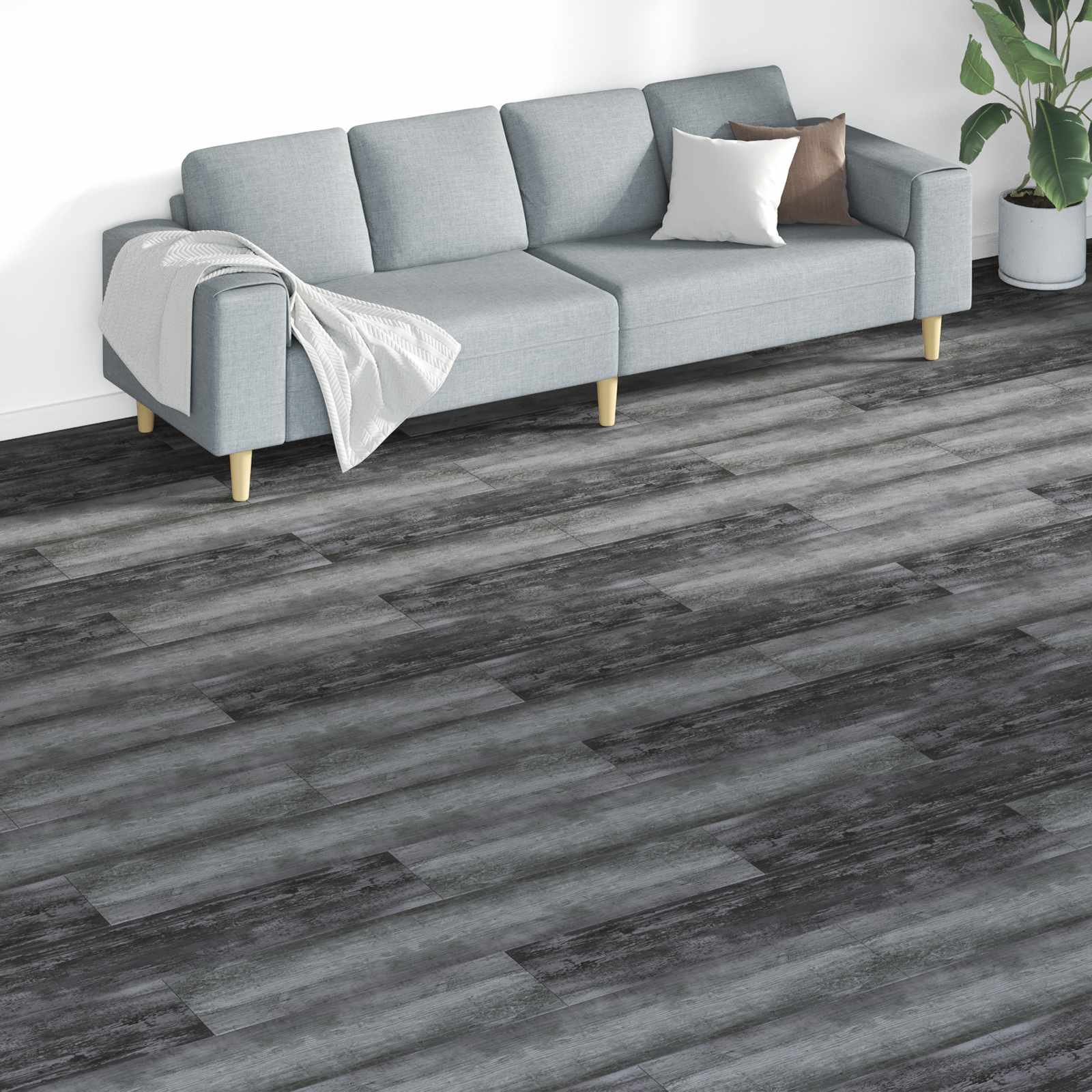 Bodenplanken 18 pcs Walnussbraun 5,26 m² PVC