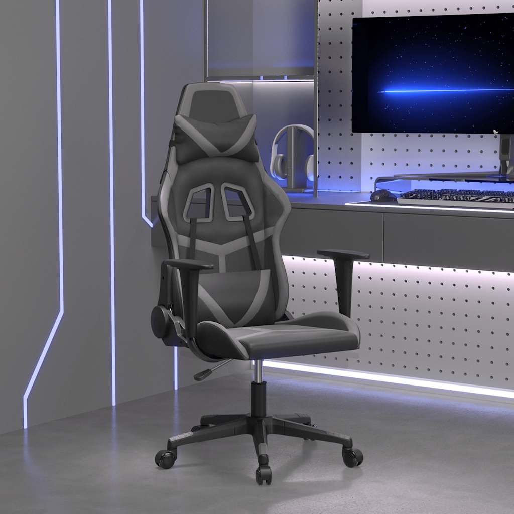 Gaming-Stuhl mit Massagefunktion Schwarz und Grün Kunstleder