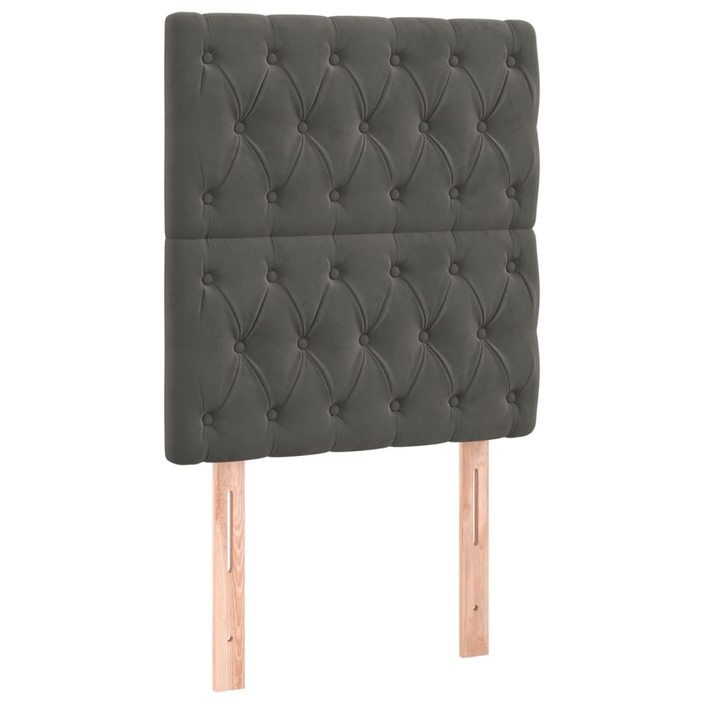 Kopfteil Hellgrau 80x7x118/128 cm Samt