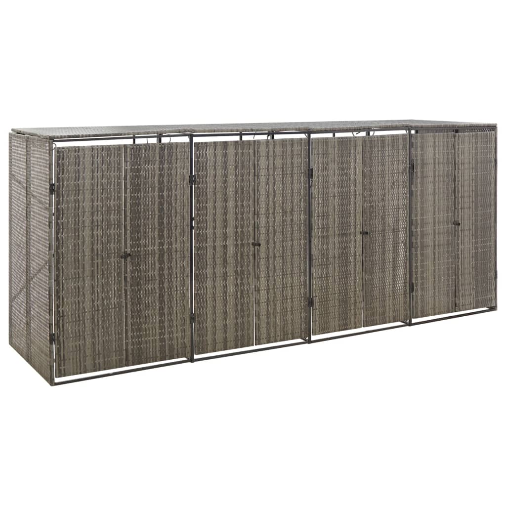 Mülltonnenbox für 1 Tonne Schwarz 70x80x117 cm Poly Rattan
