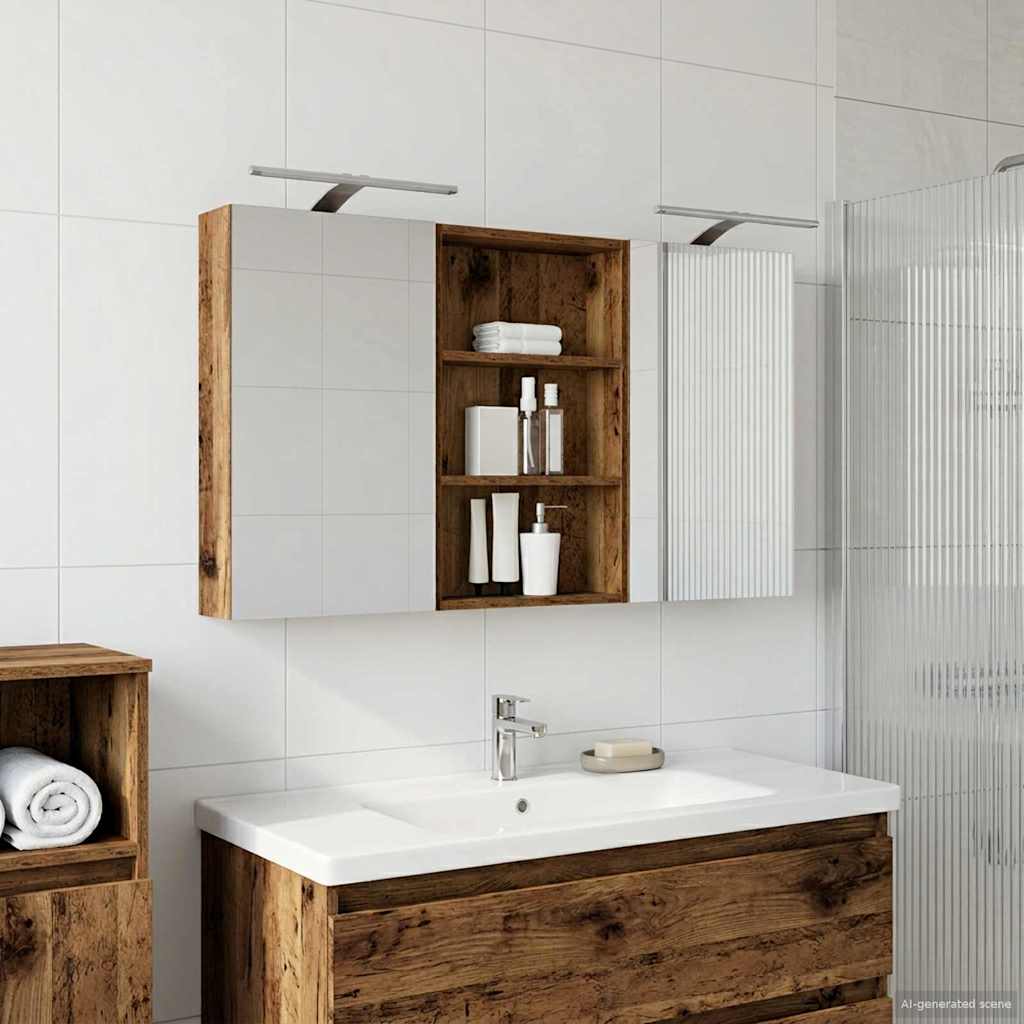 Badezimmerschrank-Set 3 pcs 80 x 10,5 x 50 cm Holzwerkstoff