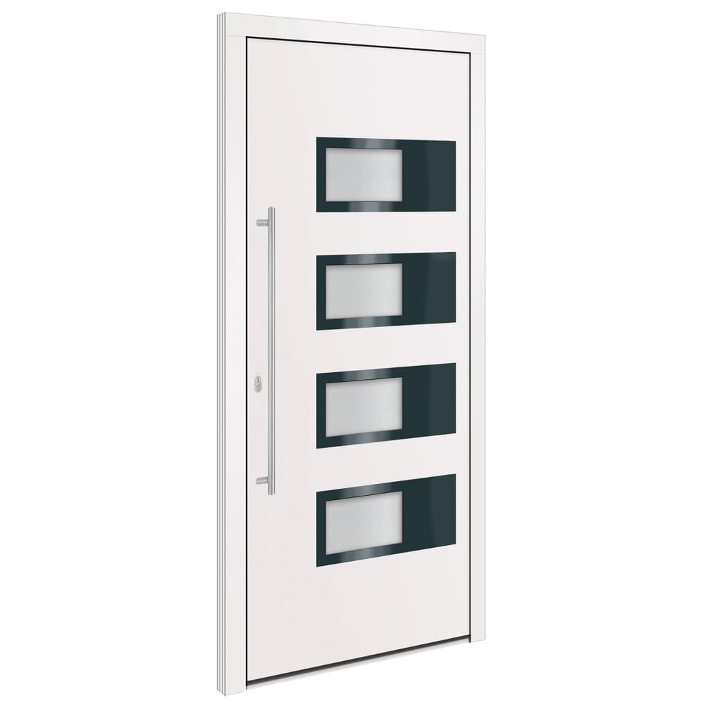 Haustür Anthrazit 100x210 cm Aluminium und PVC