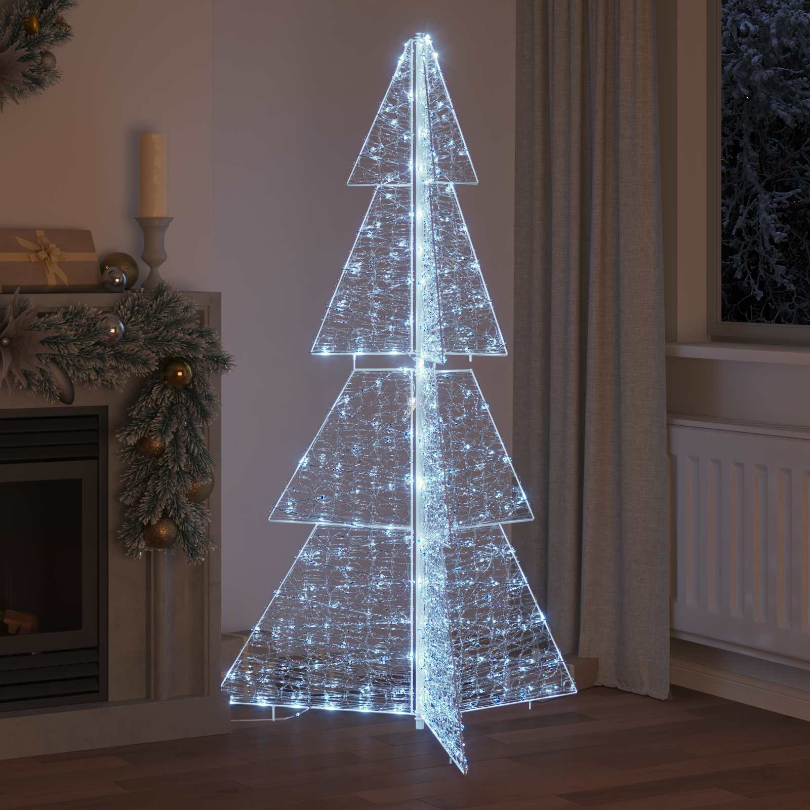 Weihnachtsbaum mit 100 LEDs Warmes Weiß 120 cm Acryl
