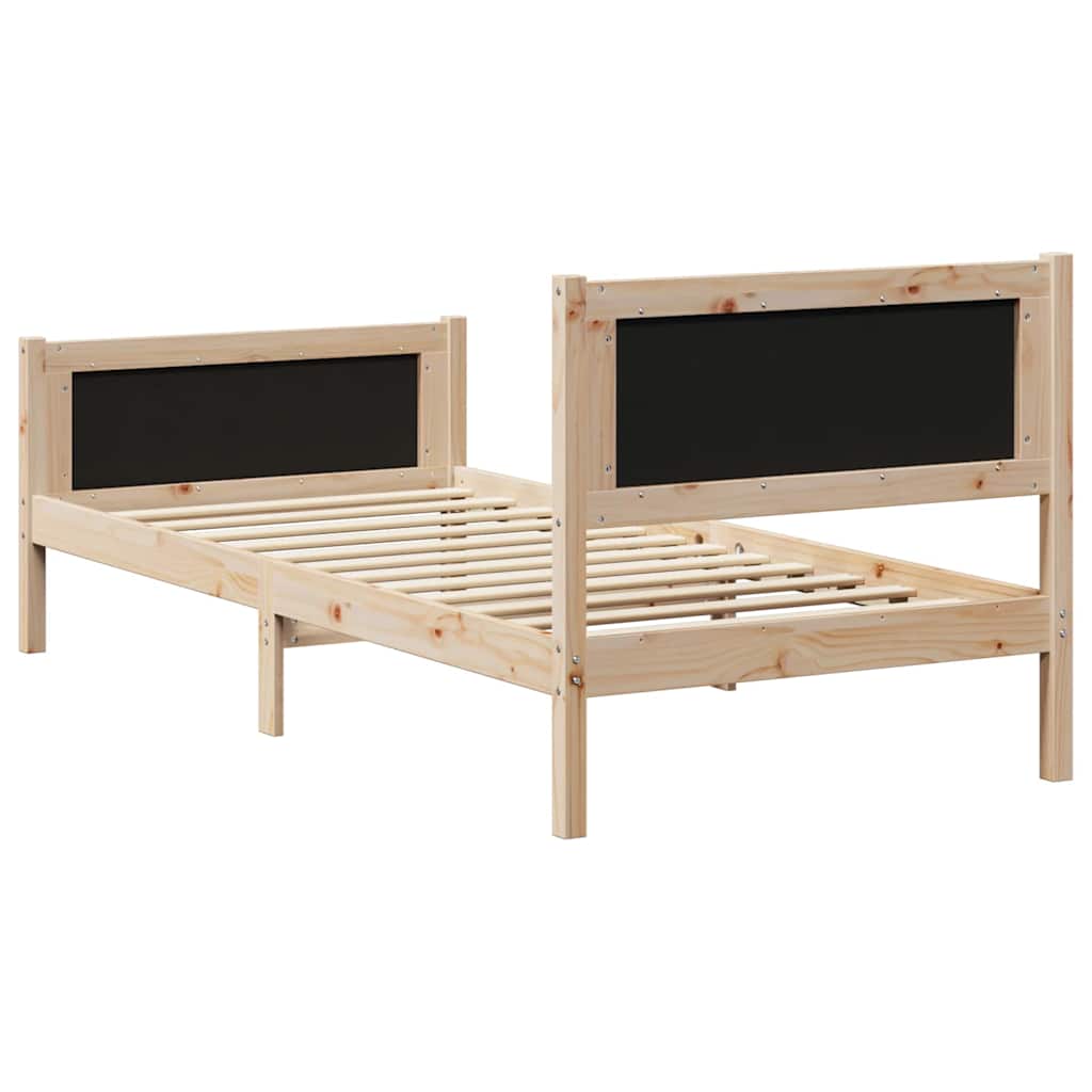 Bettgestell Braun und hellgrau 200 x 200 cm Massivholz Kiefer