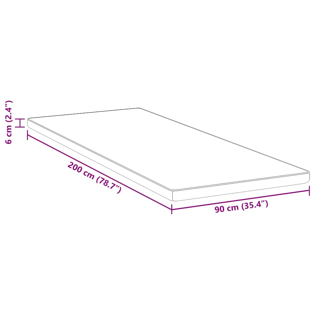 Matratzenauflage Weiß 70 x 200 cm Jacquard-Stoff