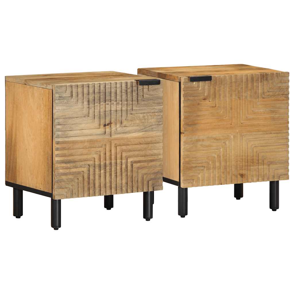 Nachttisch Braun 40x33x46 cm Massivholz Mango