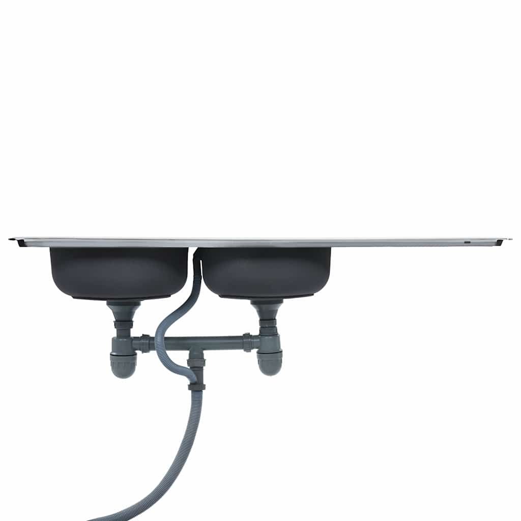Einbauspüle mit Sieb und Siphon Edelstahl