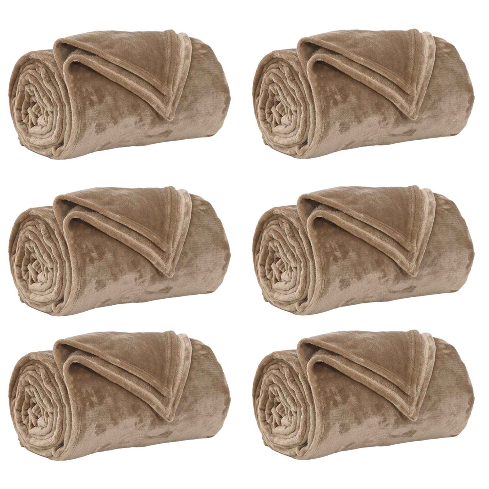 Überwurfdecke Beige 130 x 150 cm Fleece