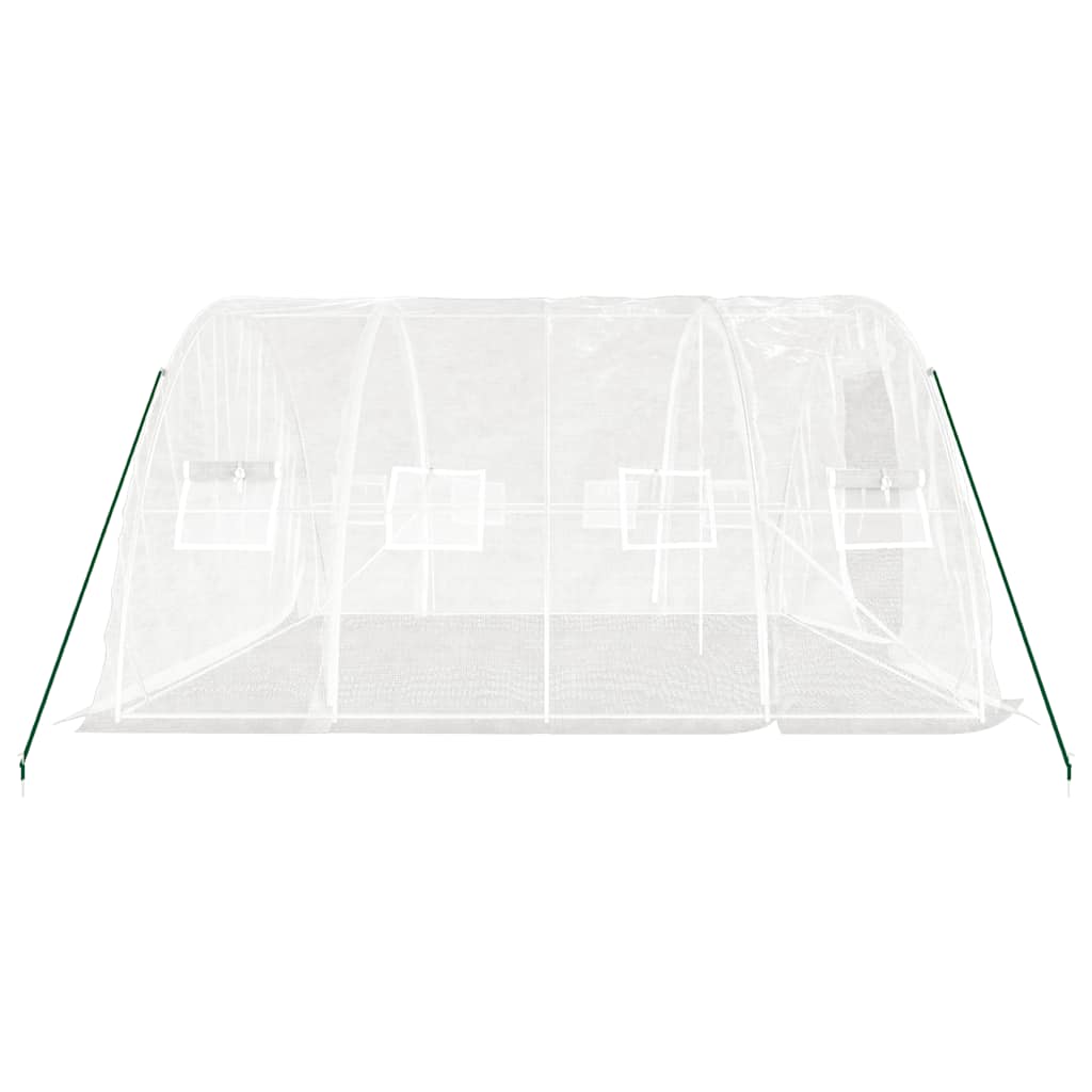 Gewächshaus mit Stahlrahmen Weiß 40 m² 8x5x2,3 m