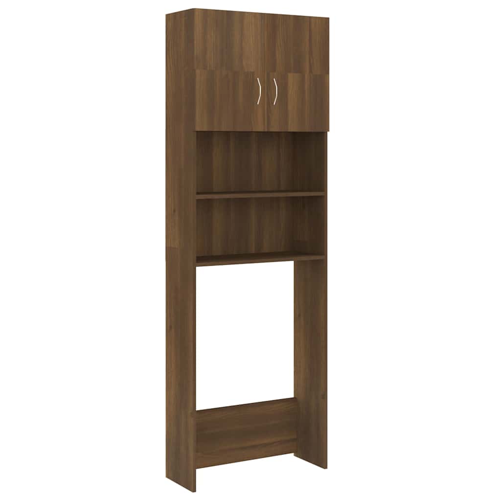 Waschmaschinenschrank Weiß 64x25,5x190 cm Holzwerkstoff
