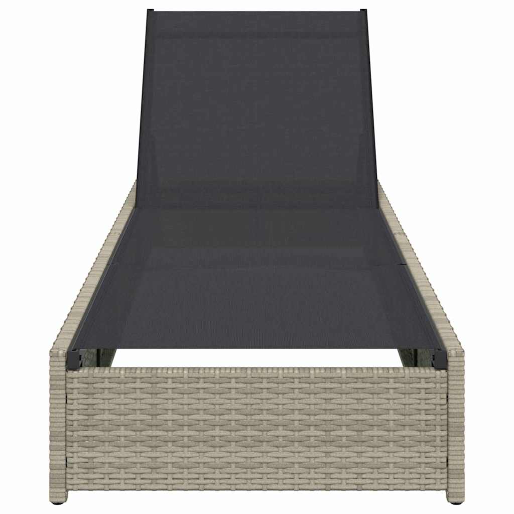 Sonnenliege Grau 200,5 x 70 x 75 cm Poly-Rattan