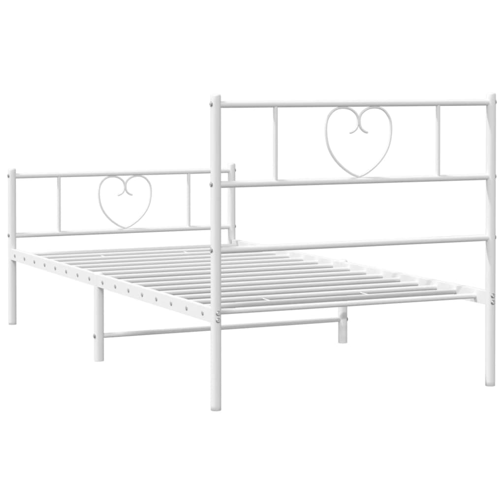 Bettgestell mit Kopfteil Metall Schwarz 100x190 cm