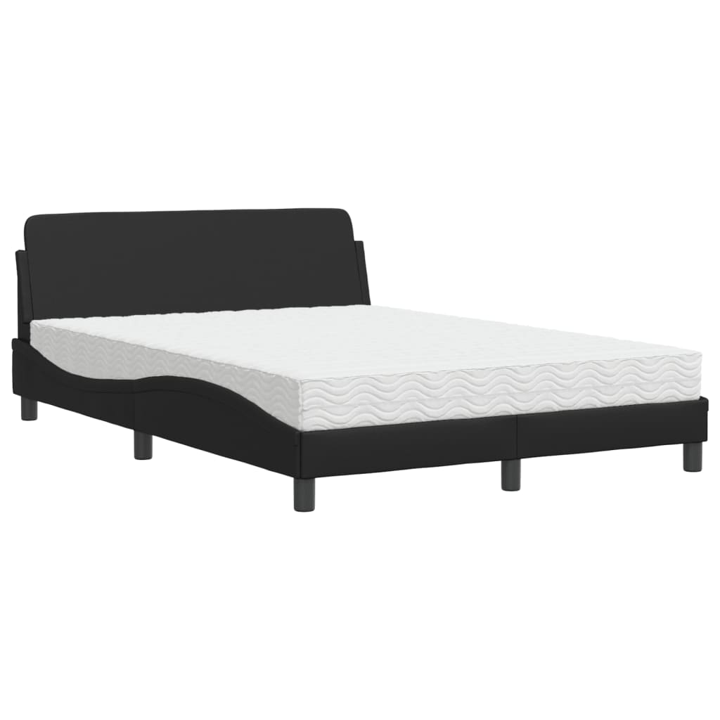 Bett mit Matratze "Dover" Schwarz 80x200 cm Kunstleder
