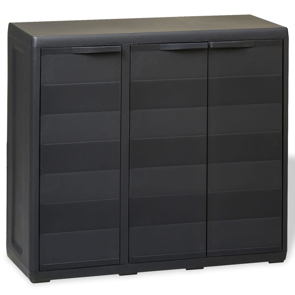 Gartenschrank mit 4 Böden Schwarz