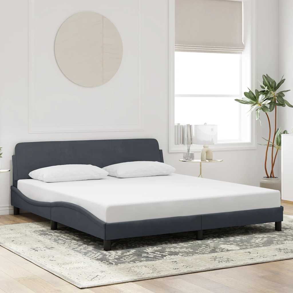 Bettgestell Dover Dunkelgrau 90x190 cm Samt