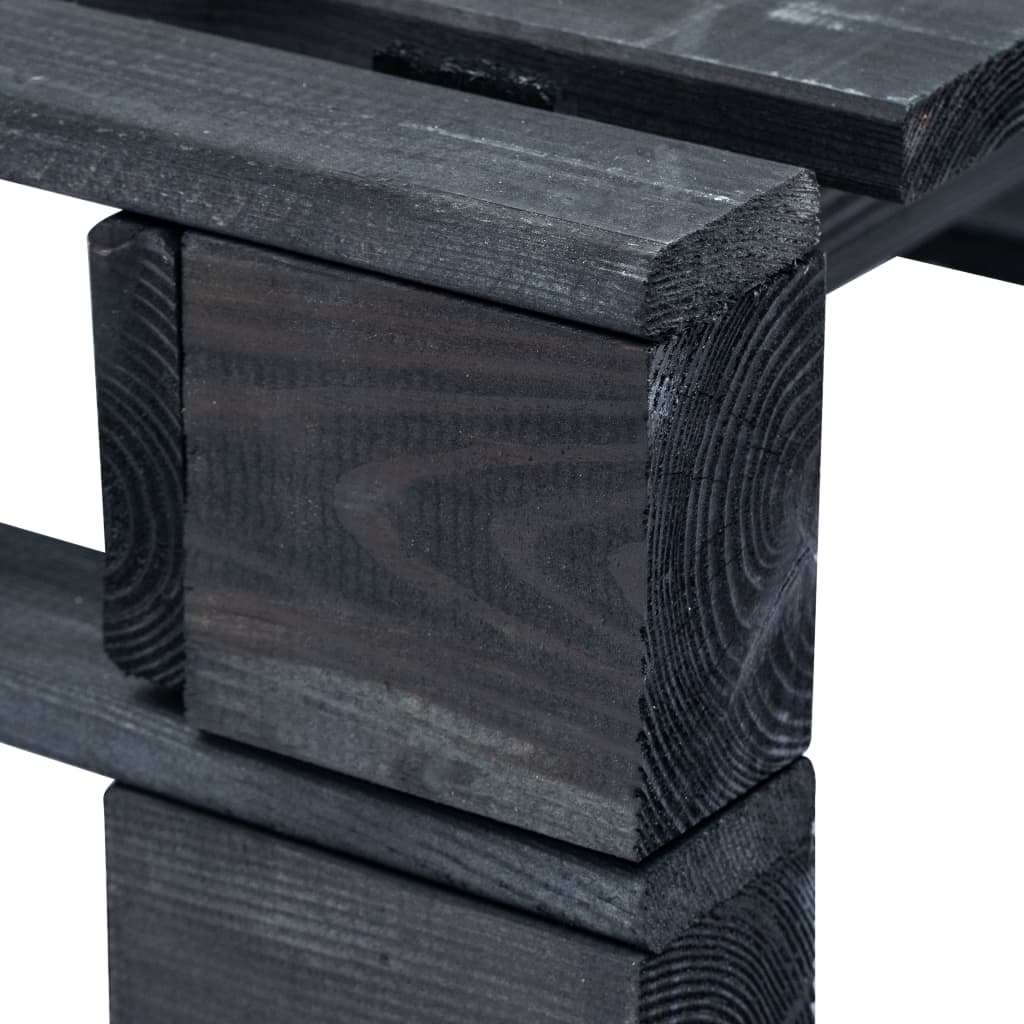 Outdoor-Ottomane Paletten Holz Grau