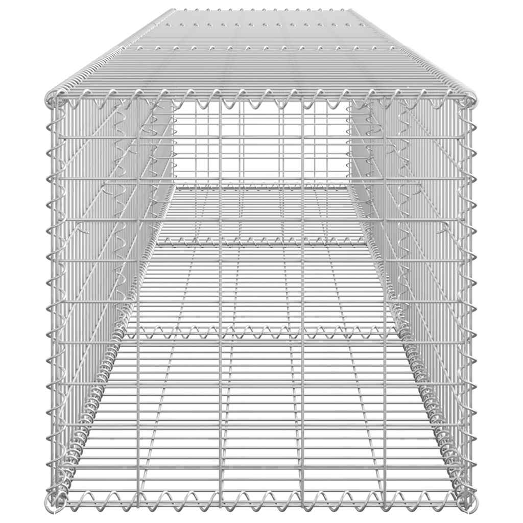 Gabionenwand mit Abdeckung Verzinkter Stahl 20×20×100 cm