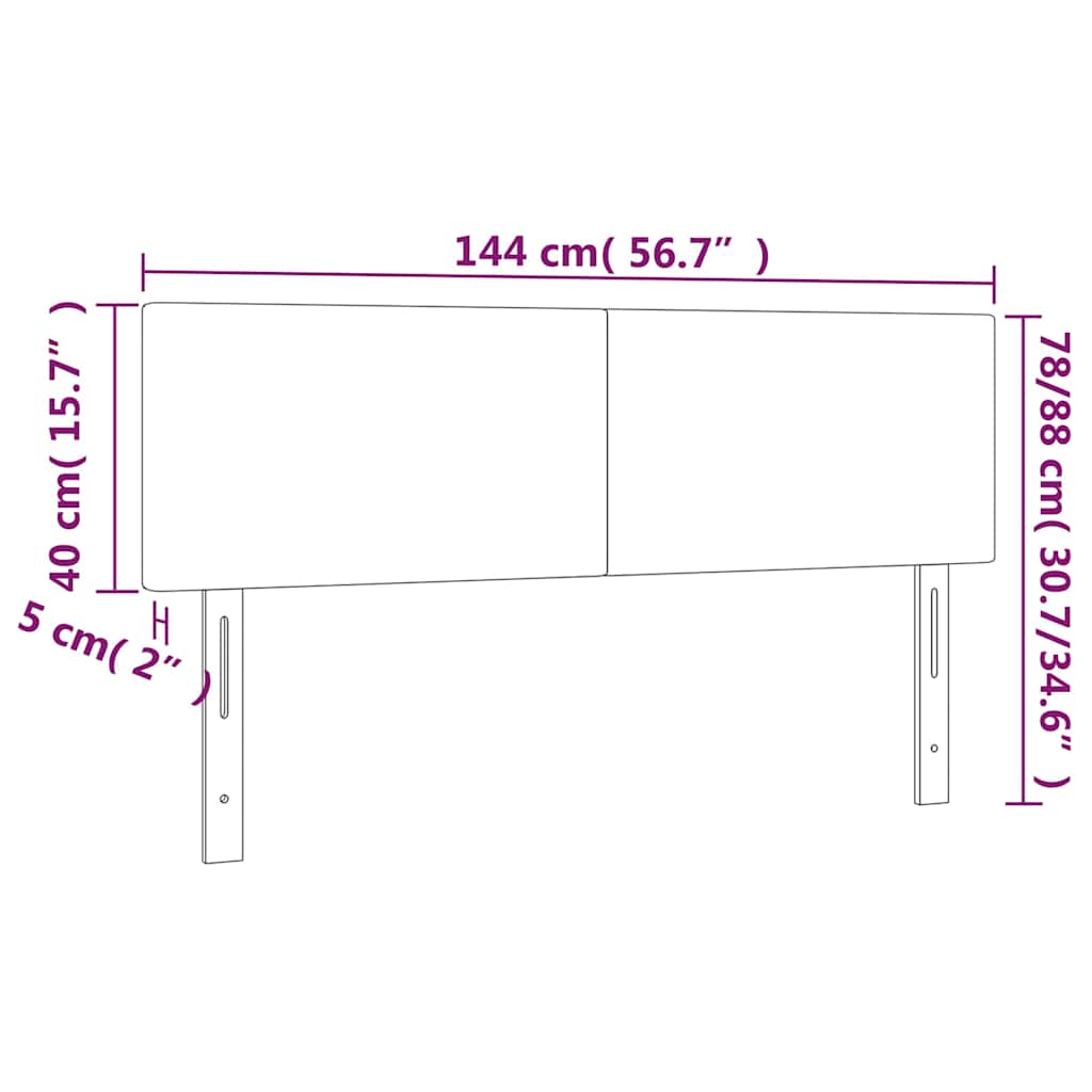 Kopfteil Hellgrau 80x5x118/128 cm Samt