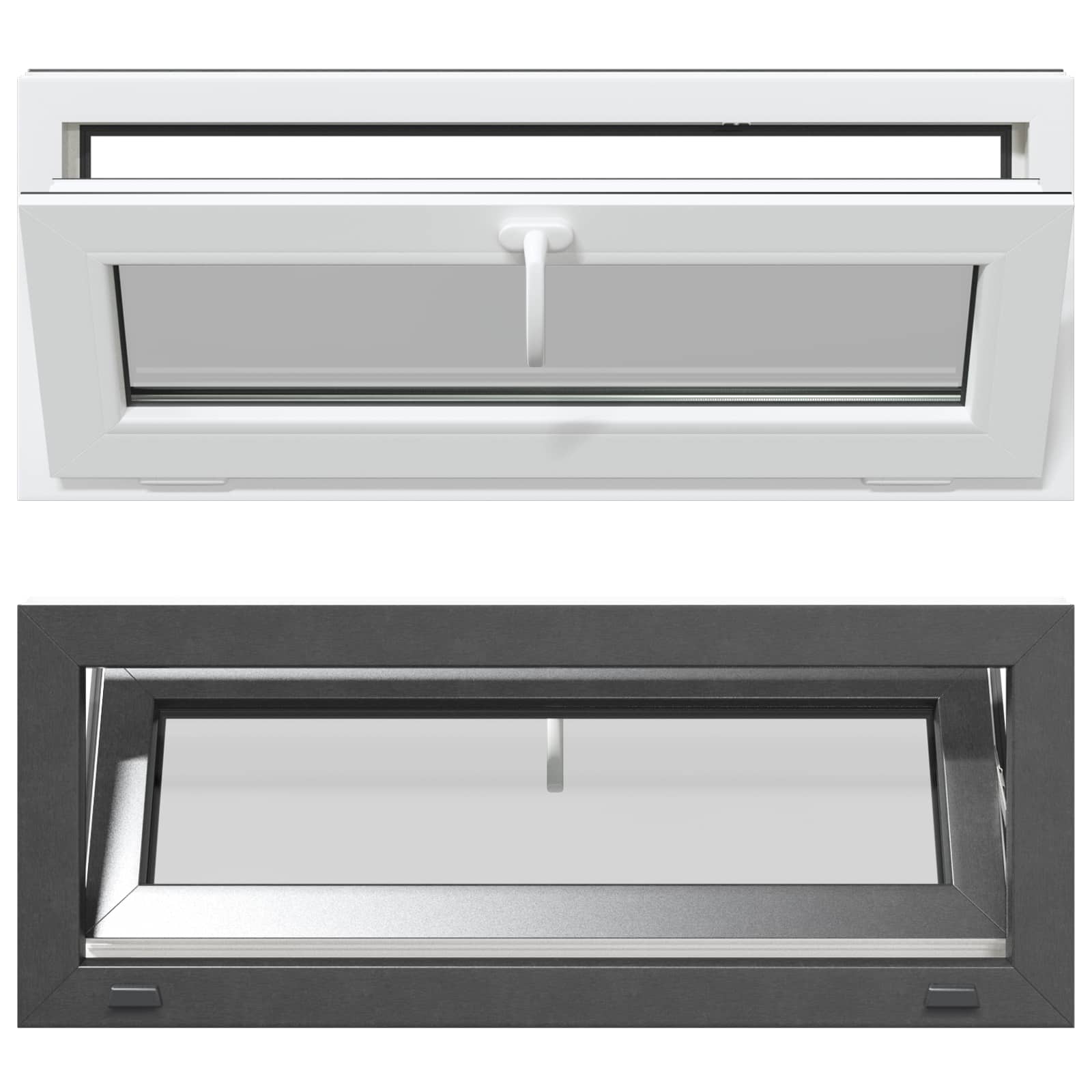 Kellerfenster RISOR 60 x 40 cm PVC und Glas Weiß