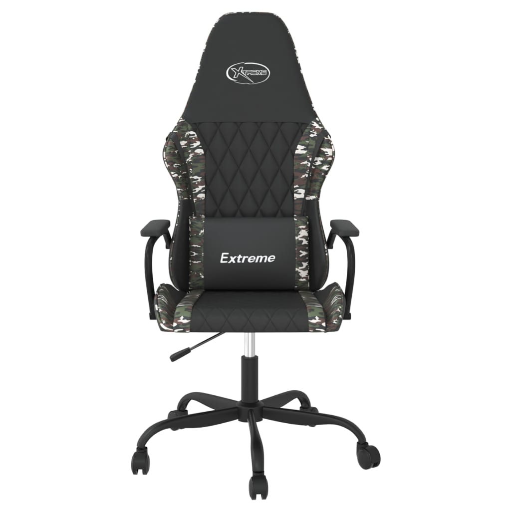 Gaming-Stuhl mit Massagefunktion Schwarz und Blau Kunstleder