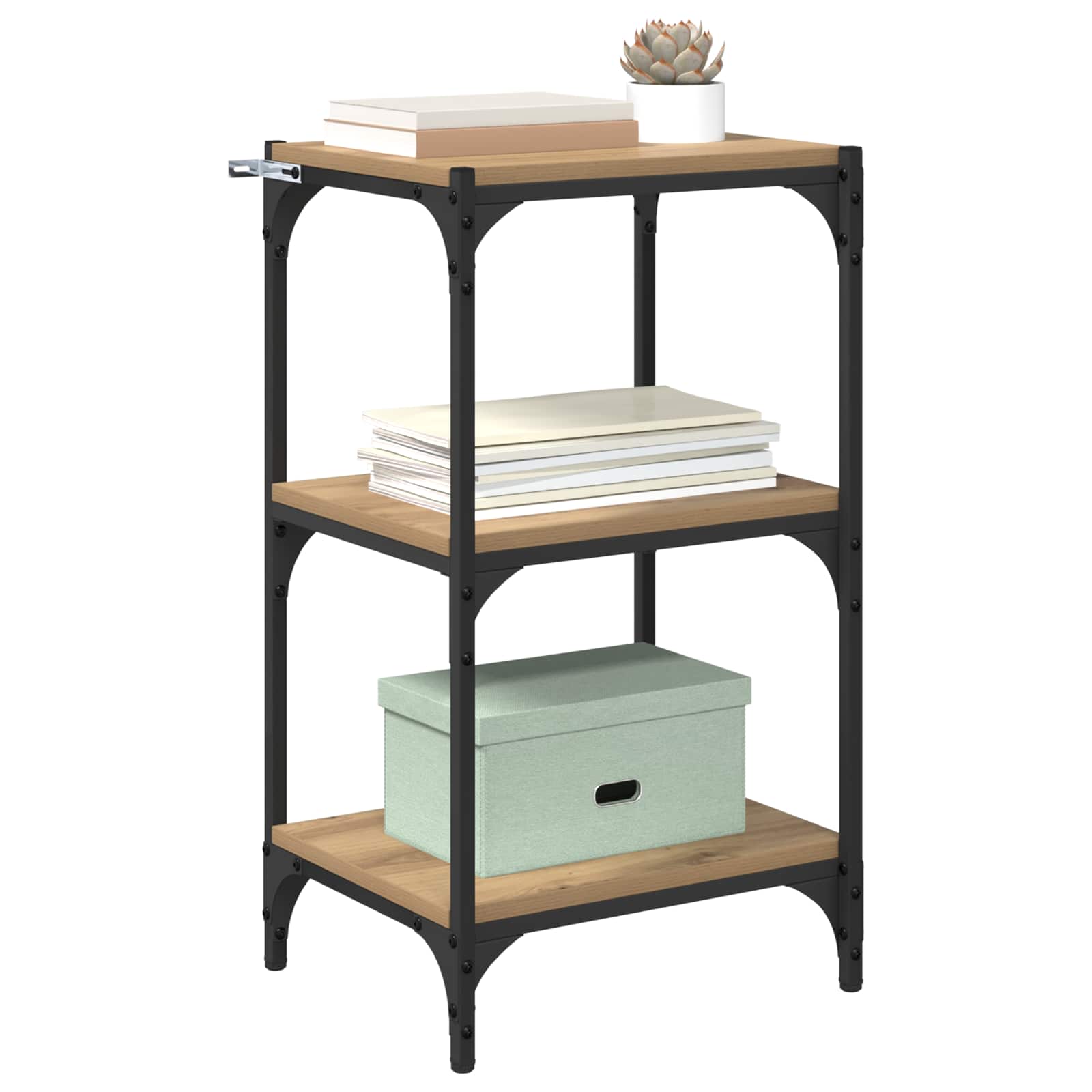 Bücherregal Schwarz 40x33x70,5 cm Holzwerkstoff und Stahl