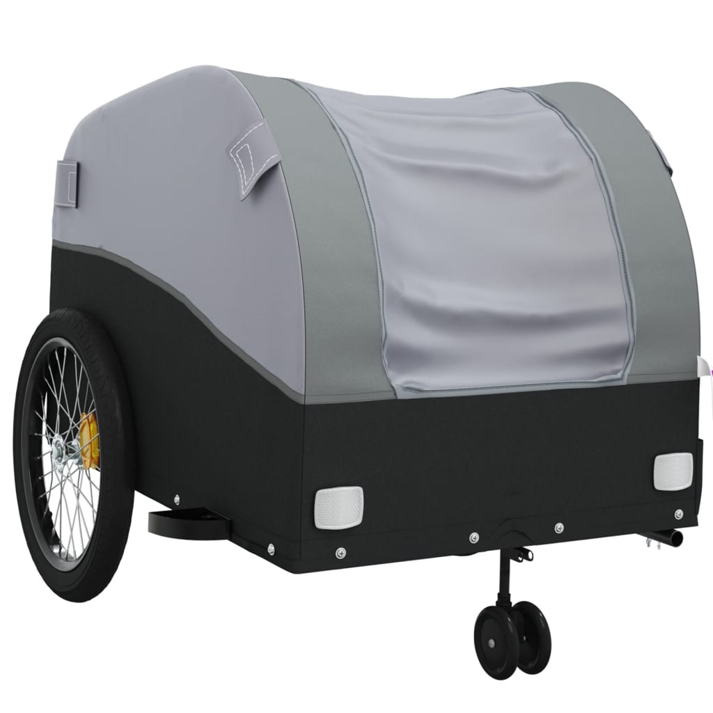Fahrradanhänger Schwarz und Orange 30 kg Eisen