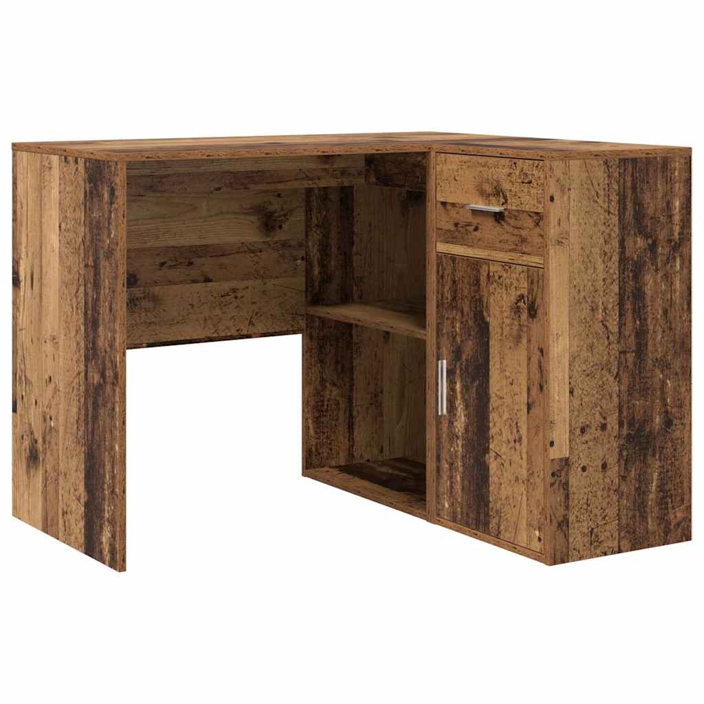Eck-Schreibtisch Schwarz Eichen-Optik 102 x 88 x 75 cm