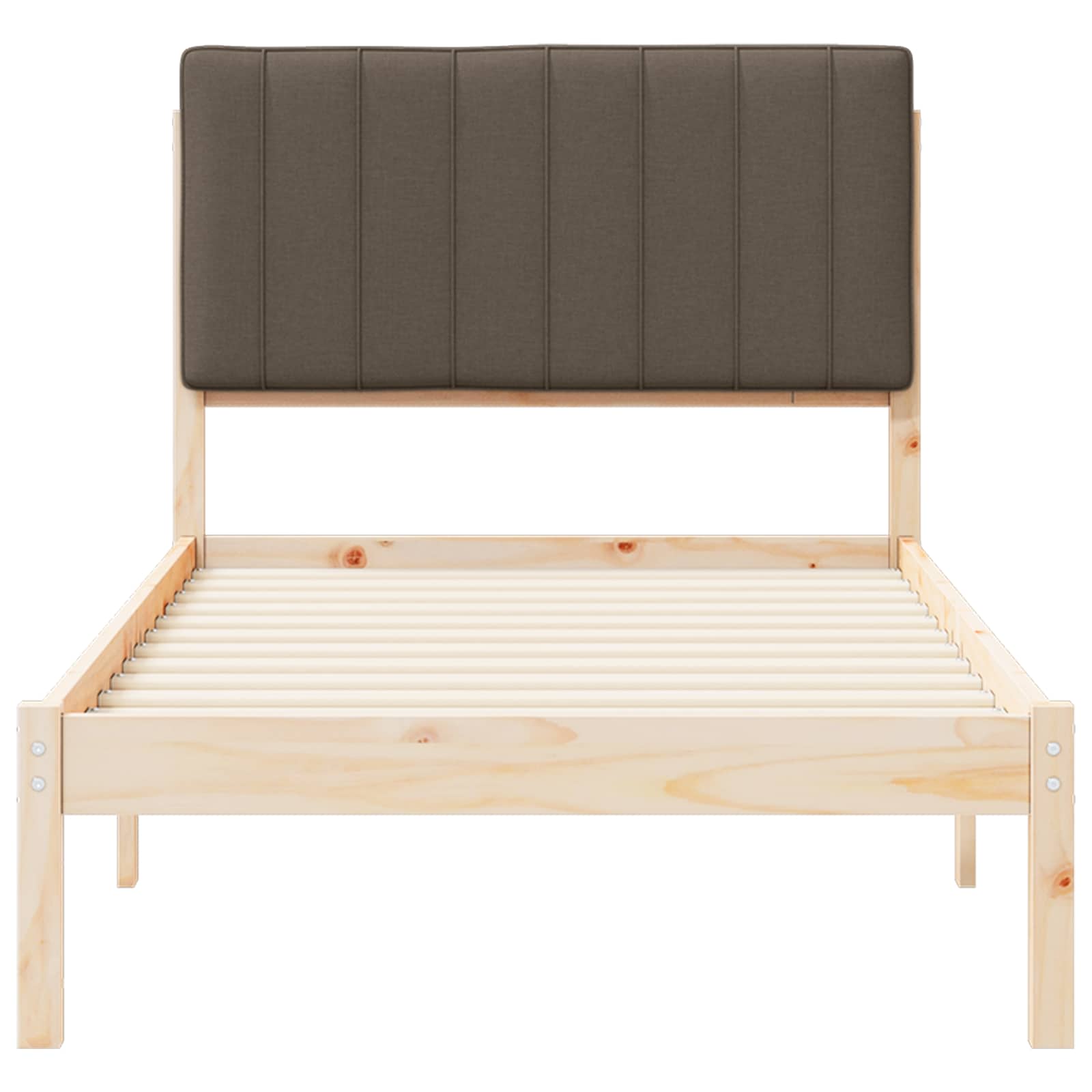 Bettgestell mit gepolstertem Kopfteil Hellgrau 200 x 200 cm