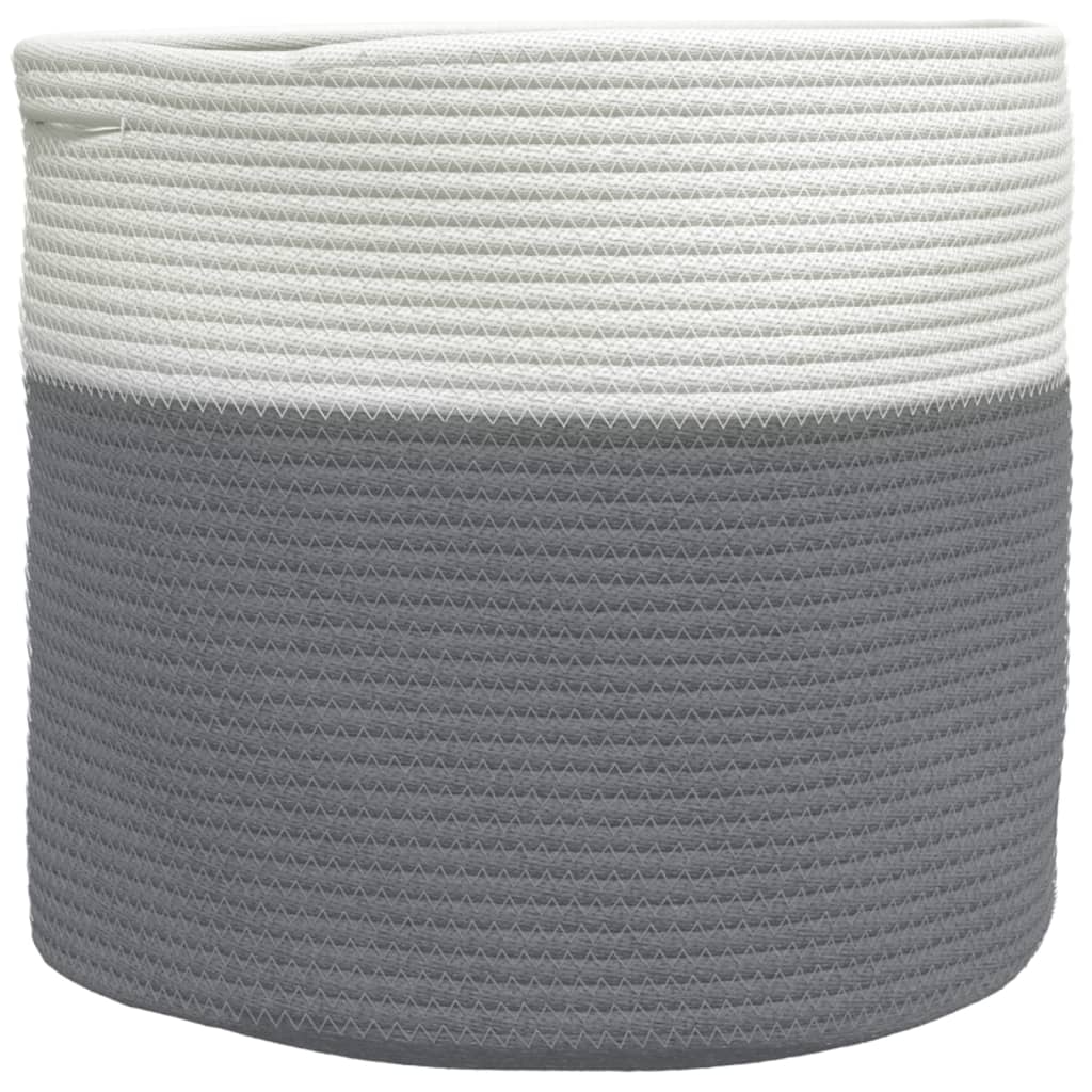 Aufbewahrungskörbe 2 Stk. Grau und Weiß Ø28x28 cm Baumwolle